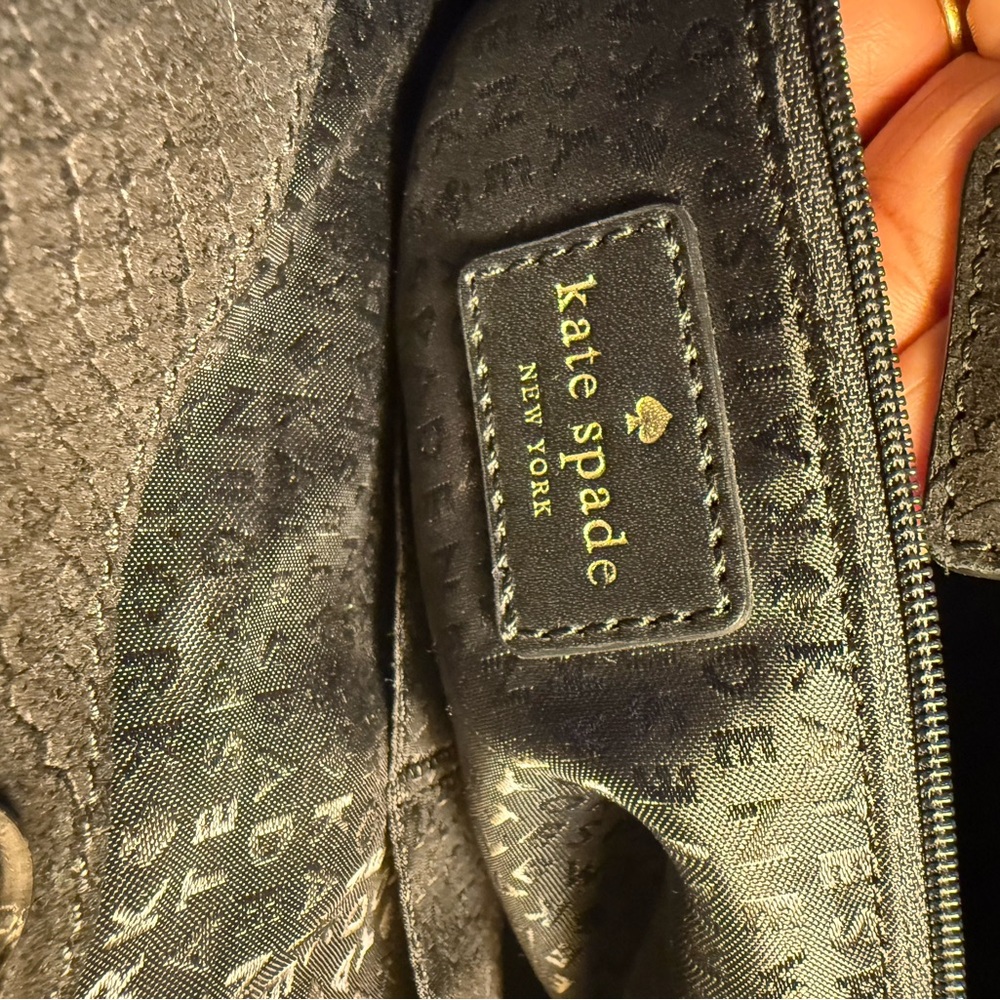 Kate Spade Merriweather Snake Embossed Suede Satchel - Picture 7 of 13